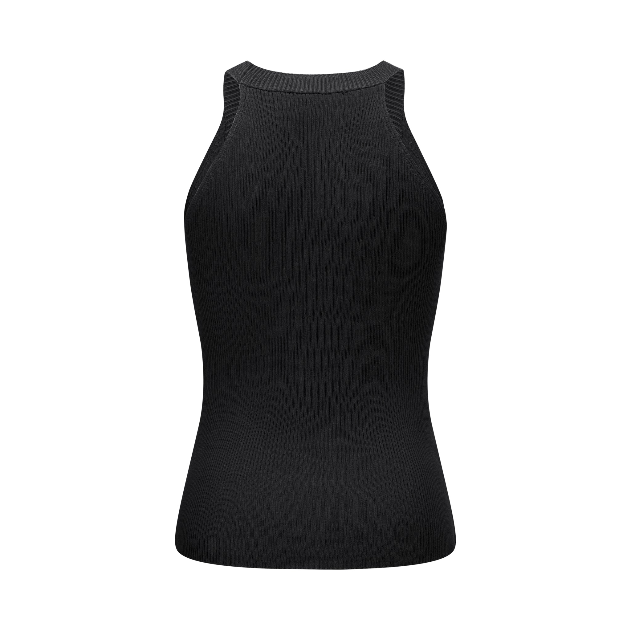 Halter V-Neck Ribbed Button Tank | Merra Muse