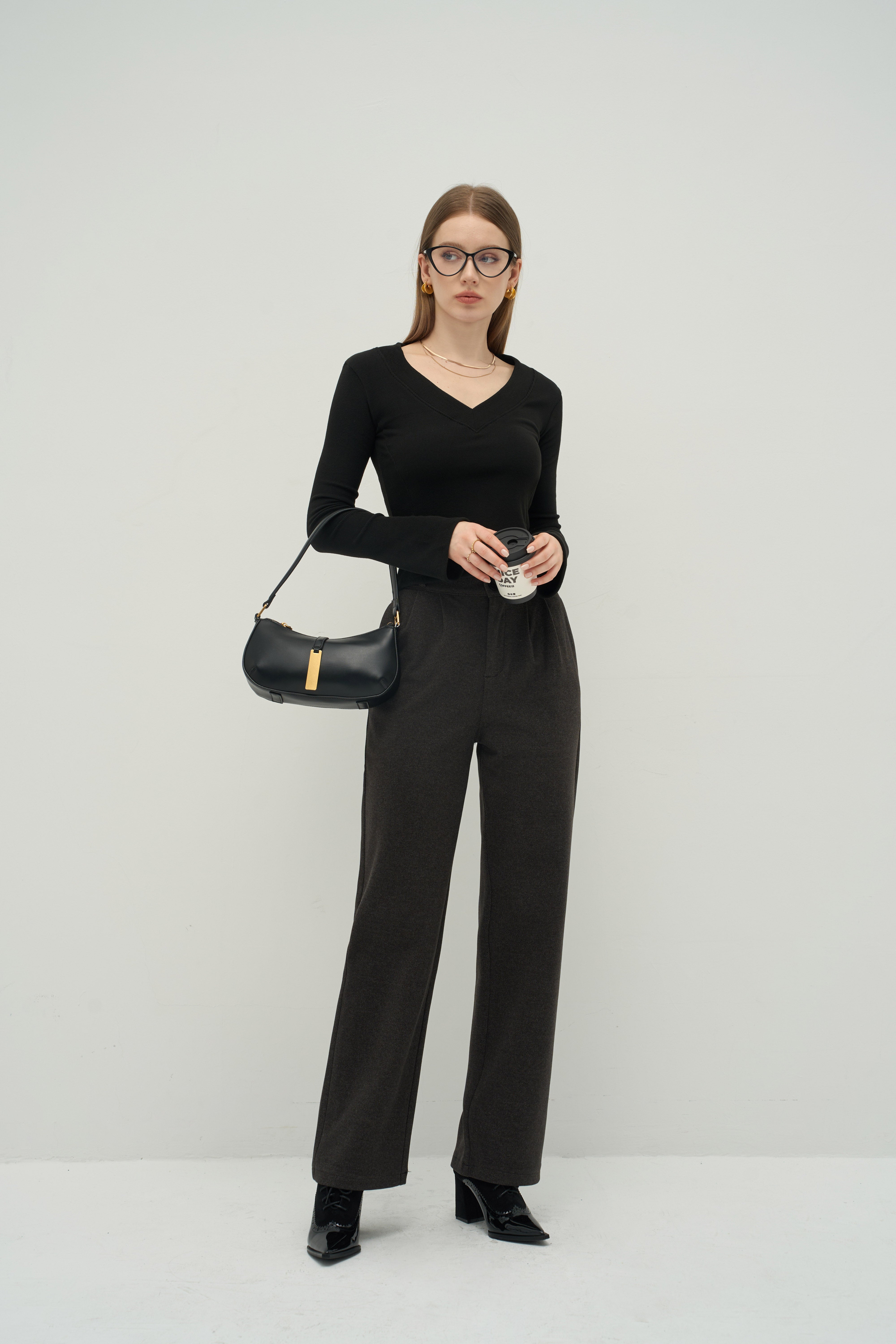 Contour V-Neck Long Sleeve Top