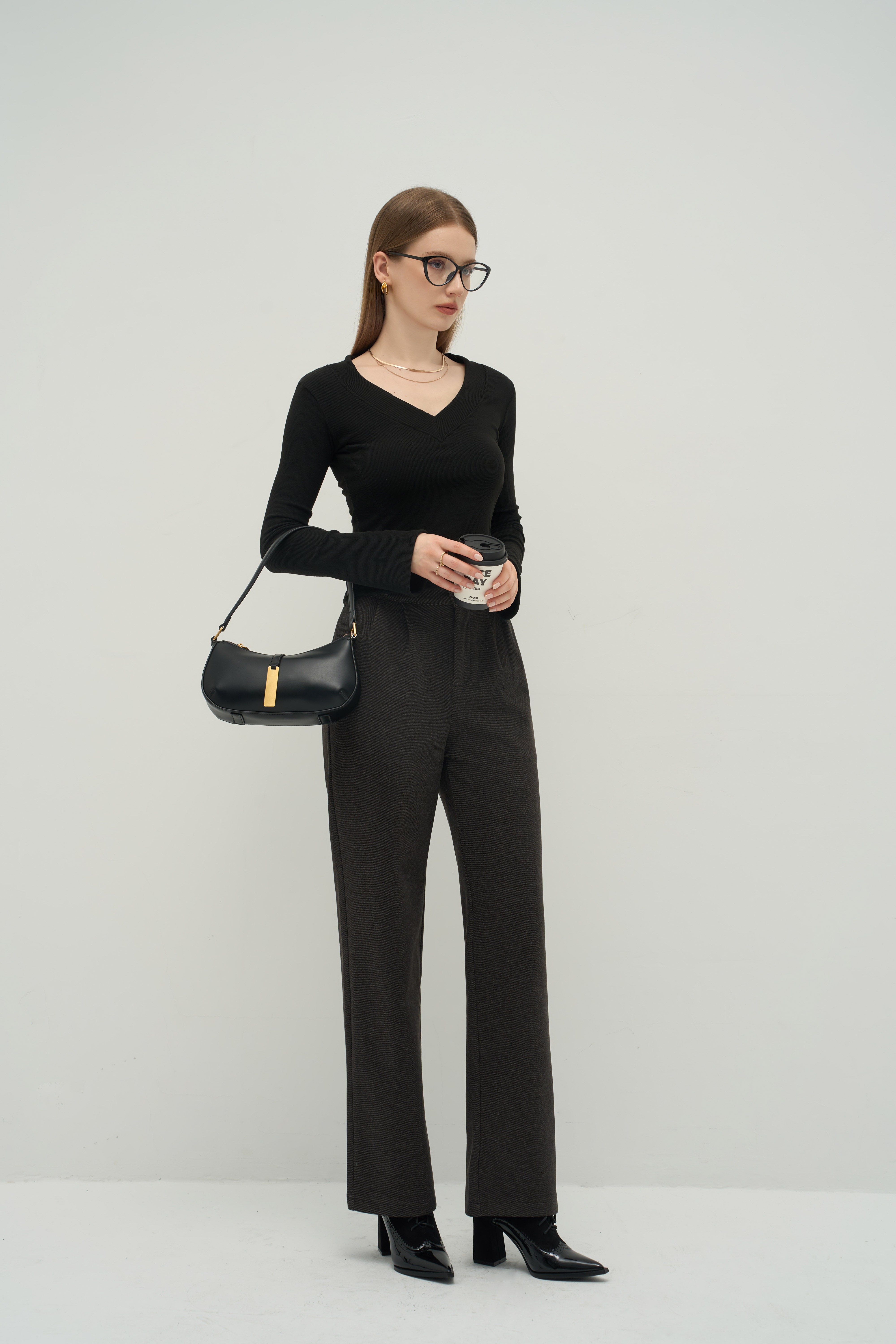 Contour V-Neck Long Sleeve Top