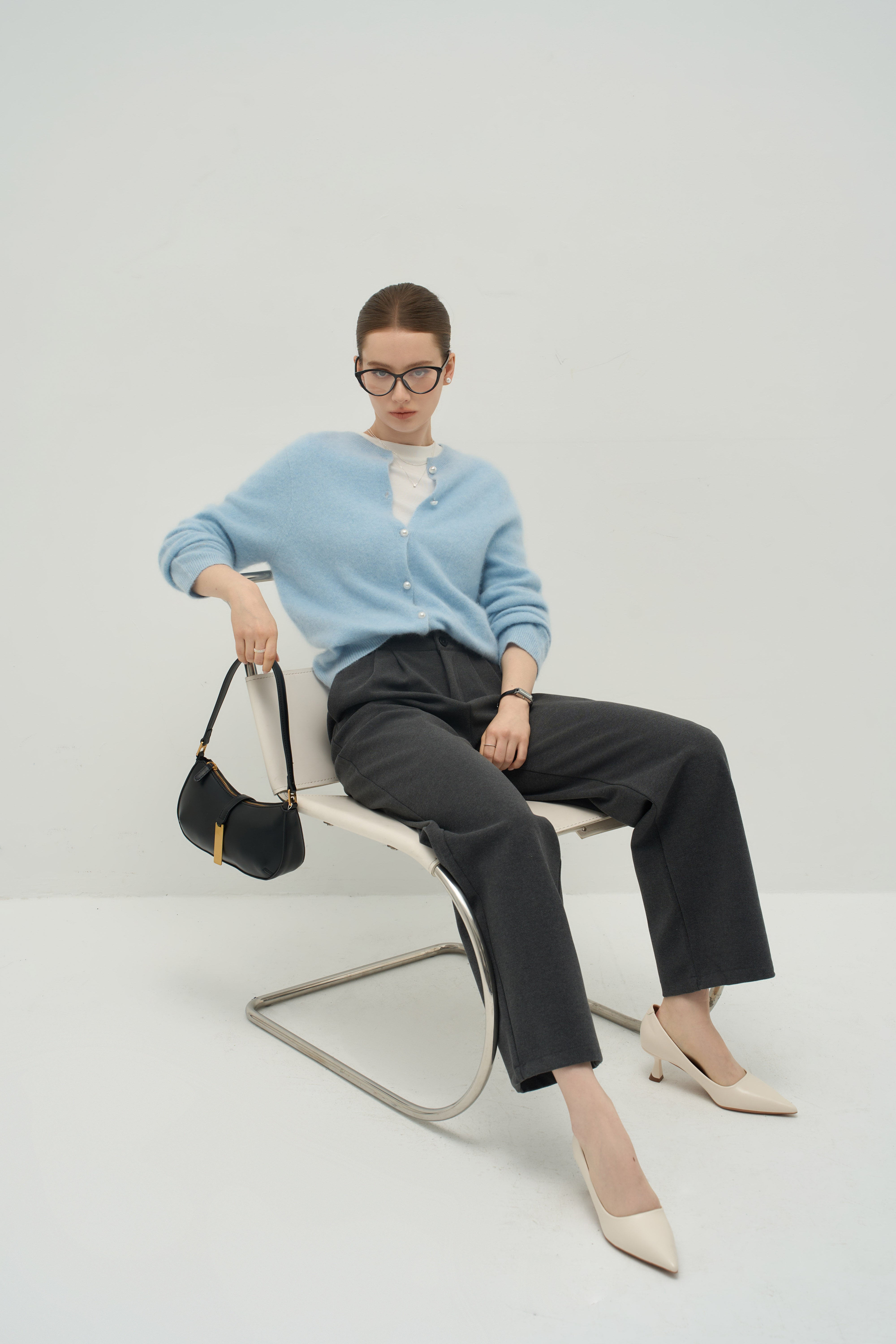 Luxe Cashmere Crew Cardigan – Timeless Layering Essential | Merra Muse
