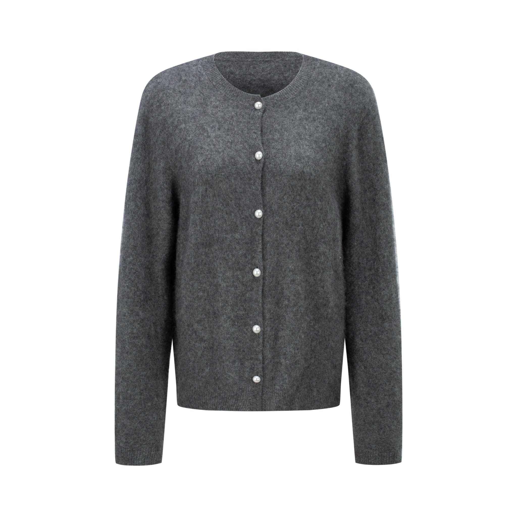 Merra Muse luxe cashmere crew cardigan with a refined, classic silhouette
