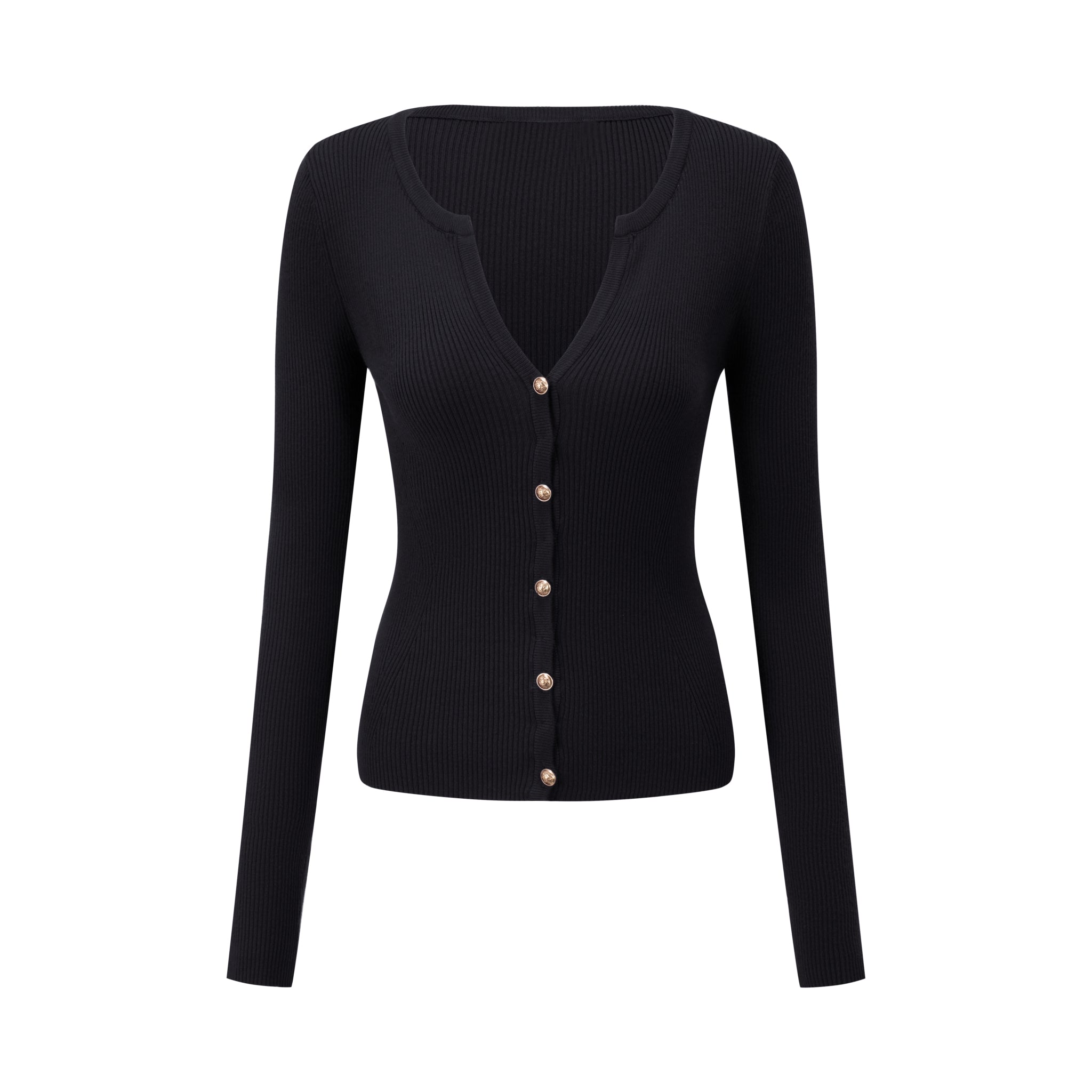 Contour Ribbed Knit Cardigan Top