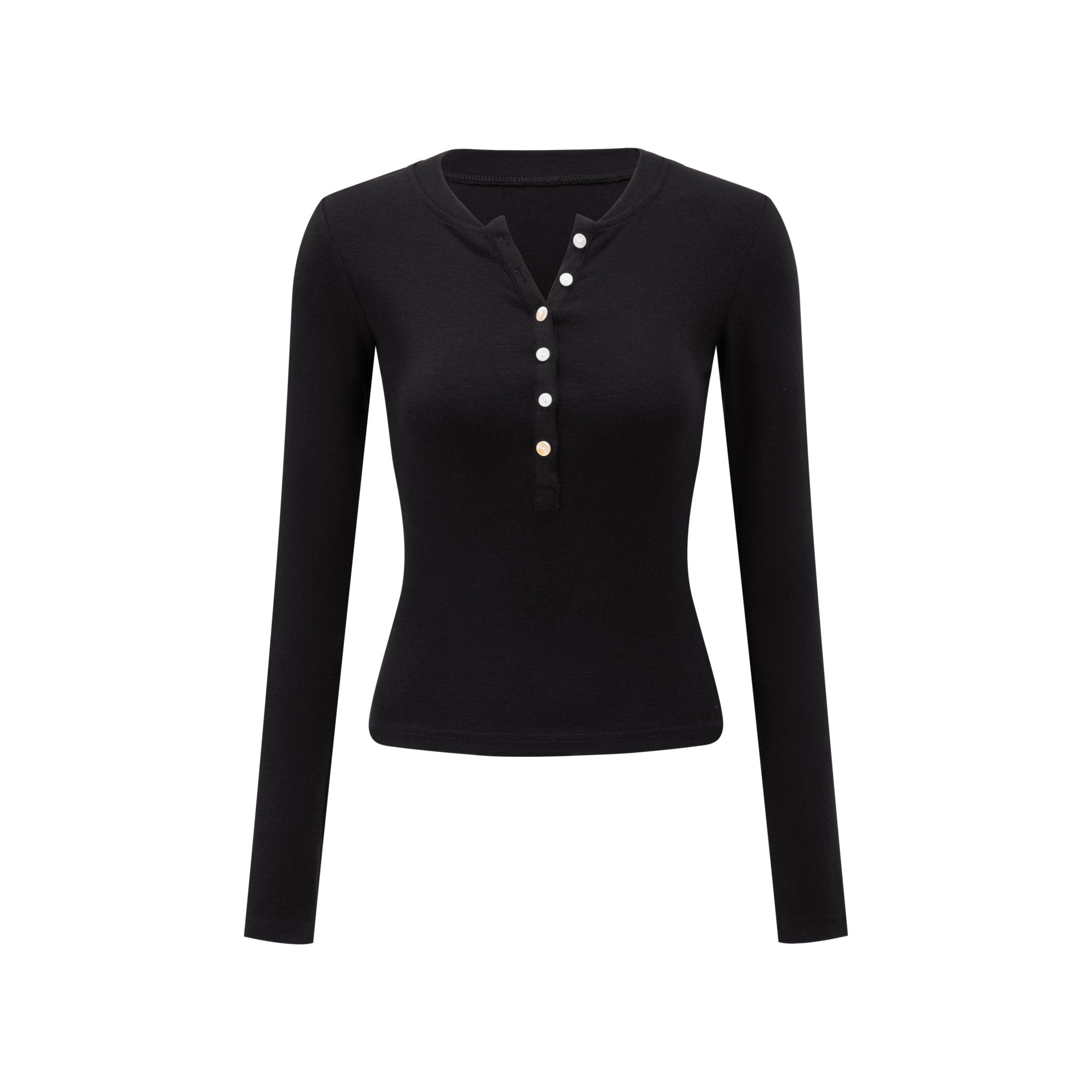 Merra Muse contour fleece-brush long sleeve top with a smooth sculpting fit

