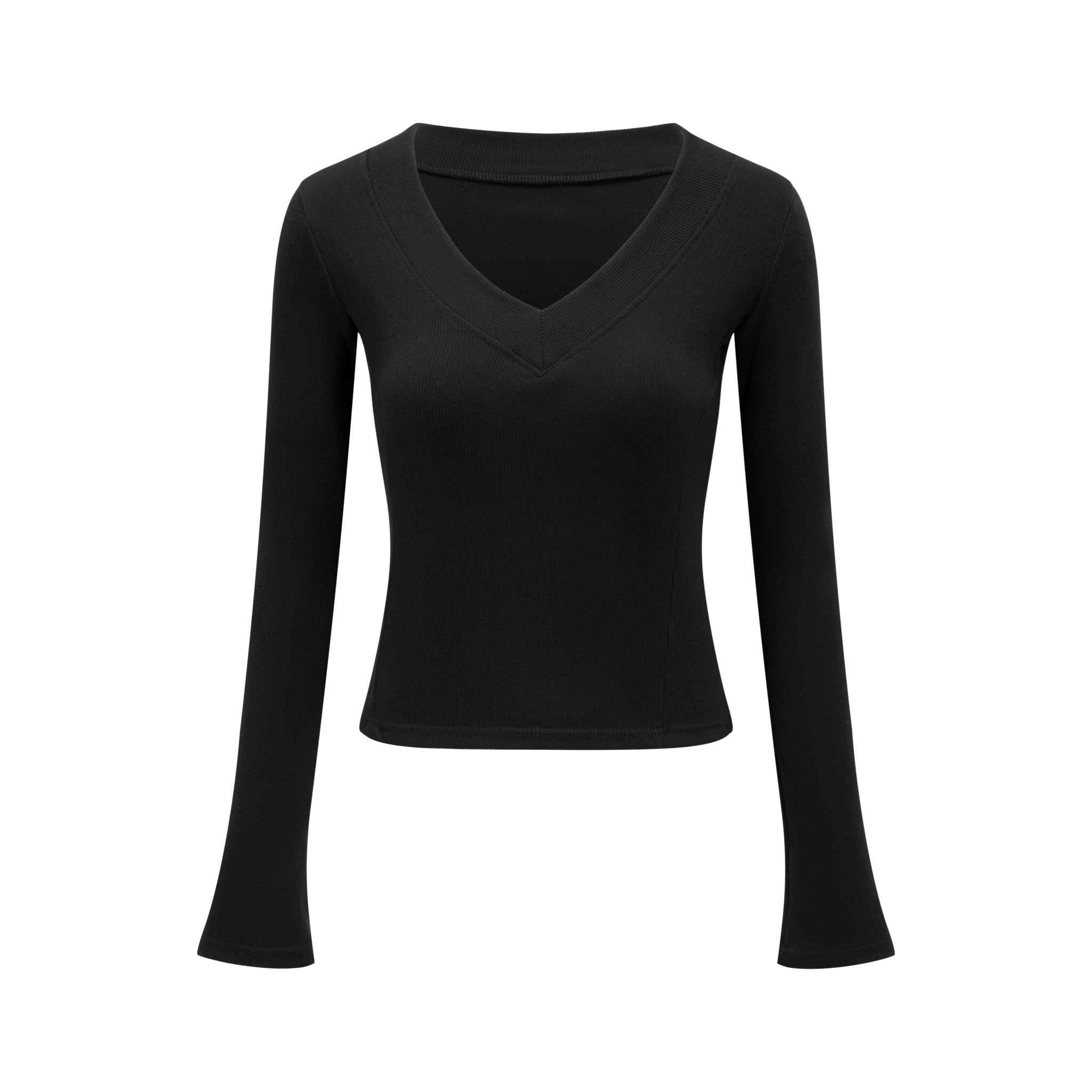 Contour V-Neck Long Sleeve Top