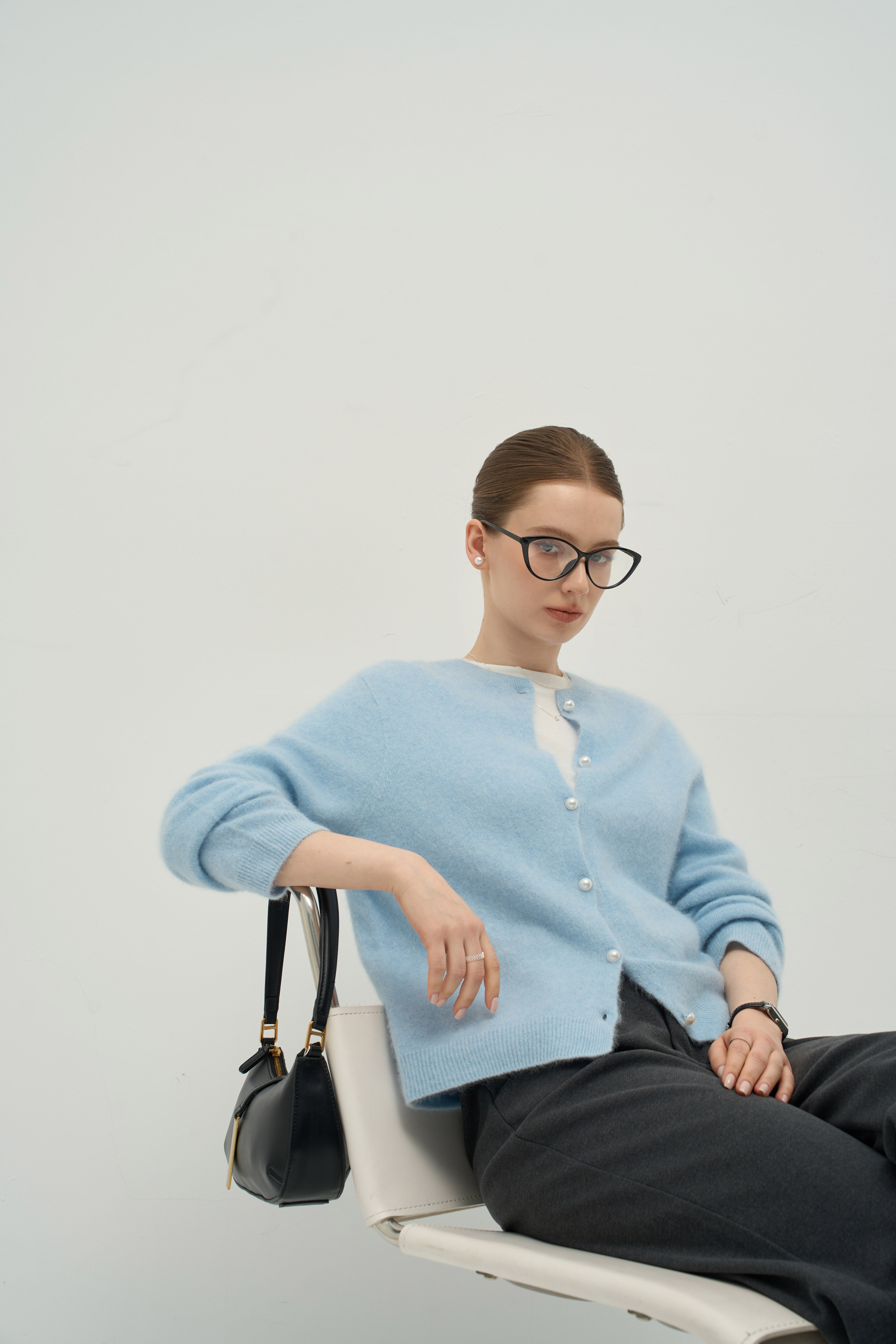 Luxe Cashmere Crew Cardigan – Timeless Layering Essential | Merra Muse
