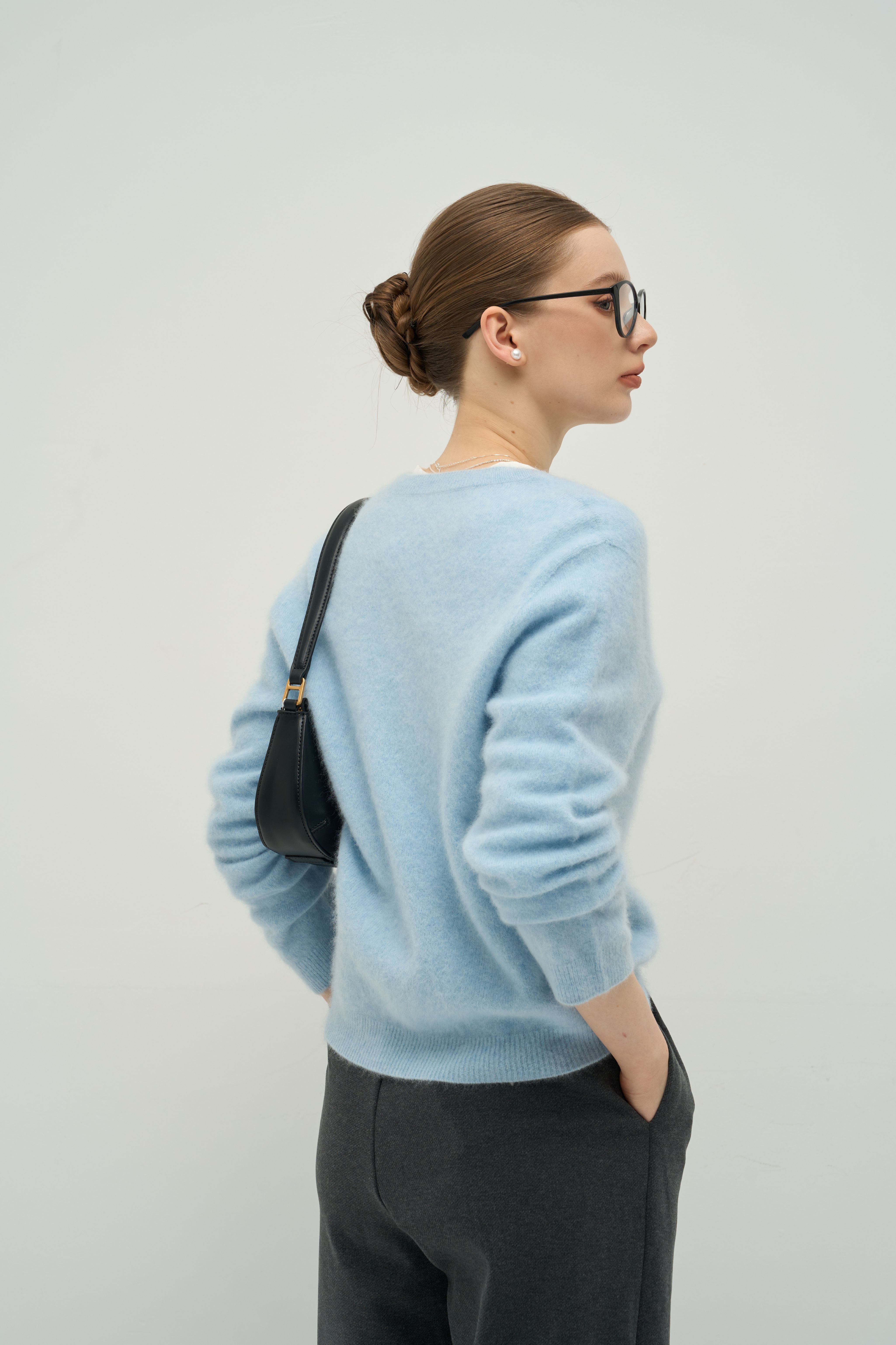 Luxe Cashmere Crew Cardigan | Merra Muse
