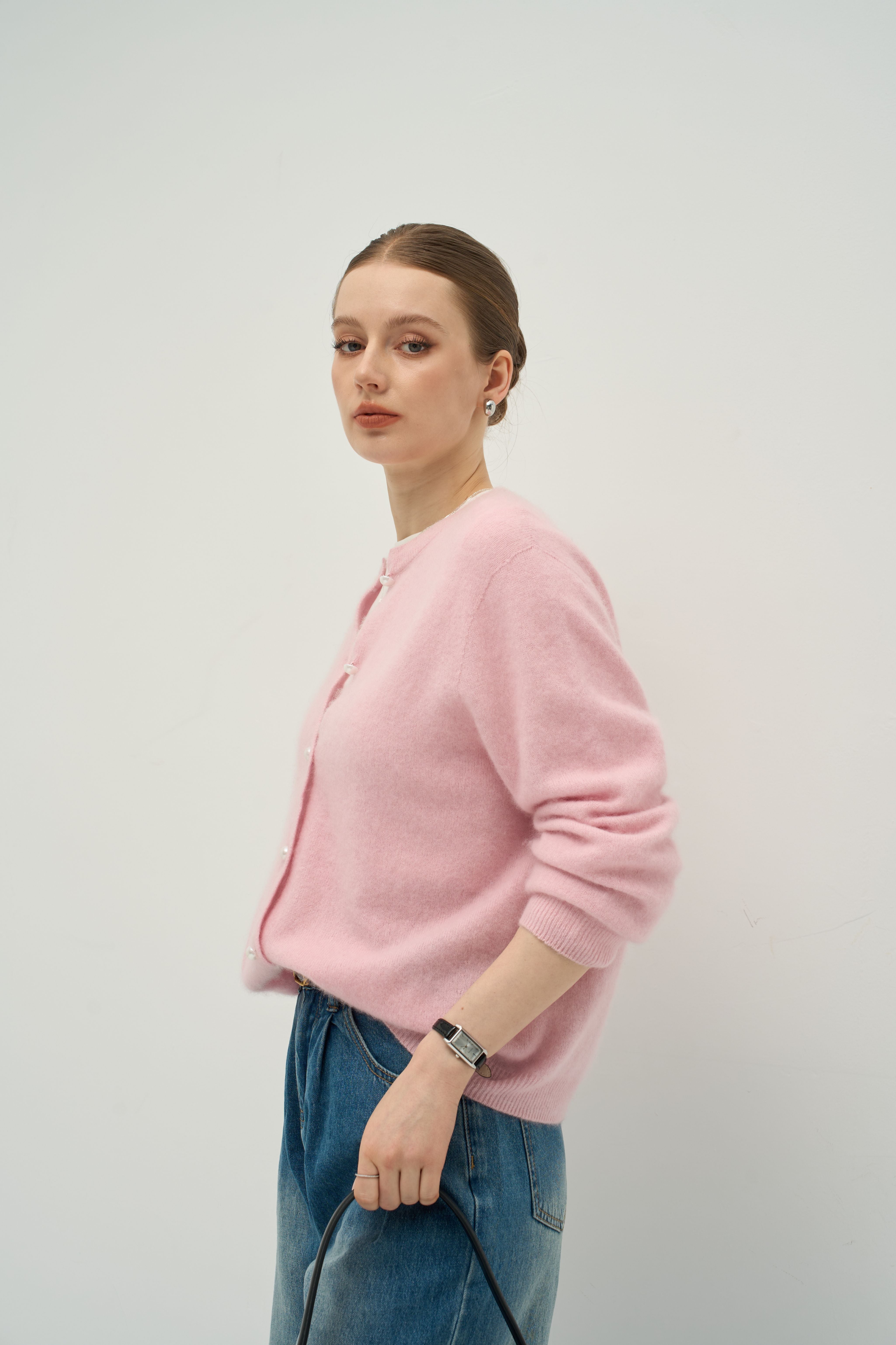 Luxe Cashmere Crew Cardigan – Timeless Layering Essential | Merra Muse
