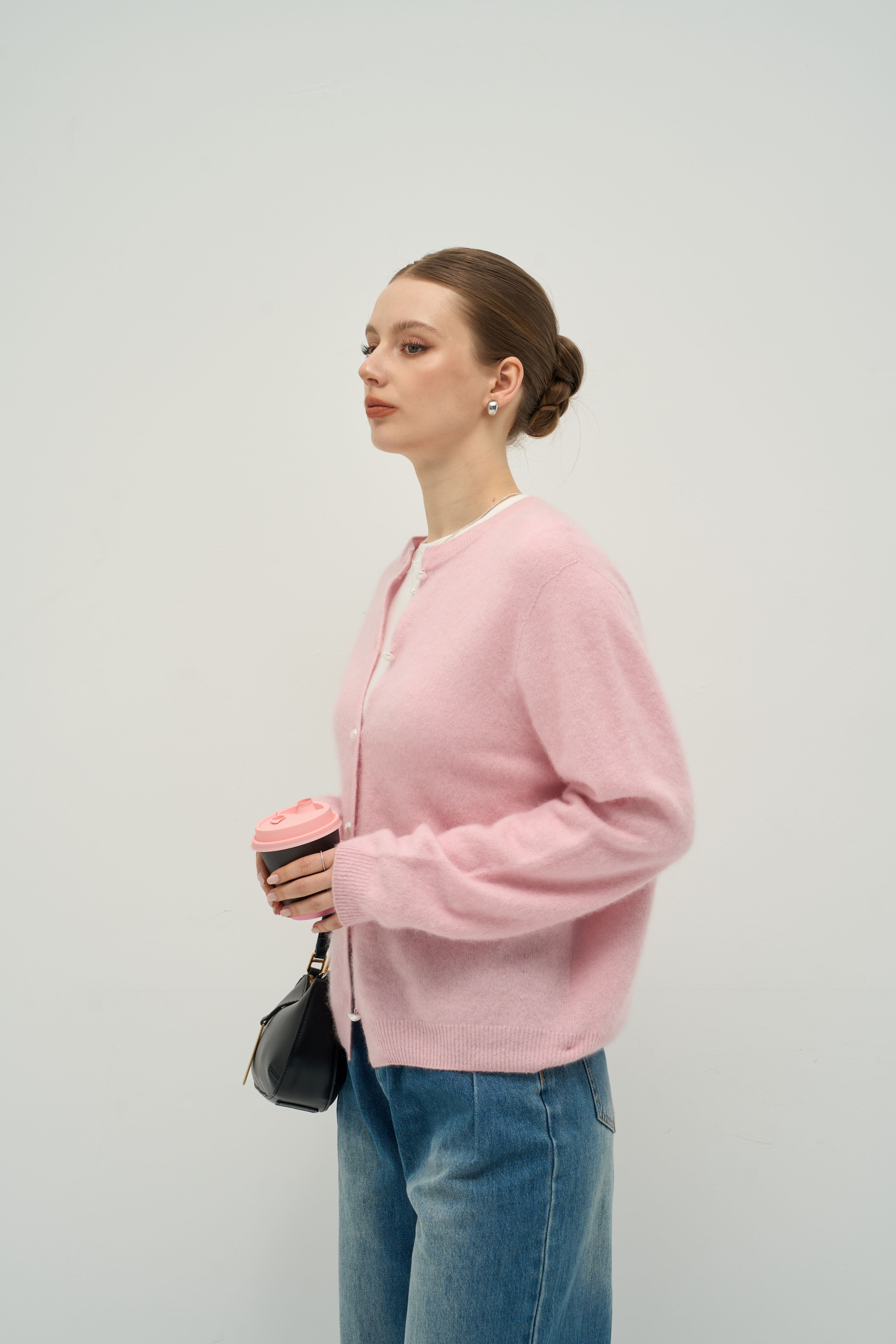 Luxe Cashmere Crew Cardigan – Timeless Layering Essential | Merra Muse
