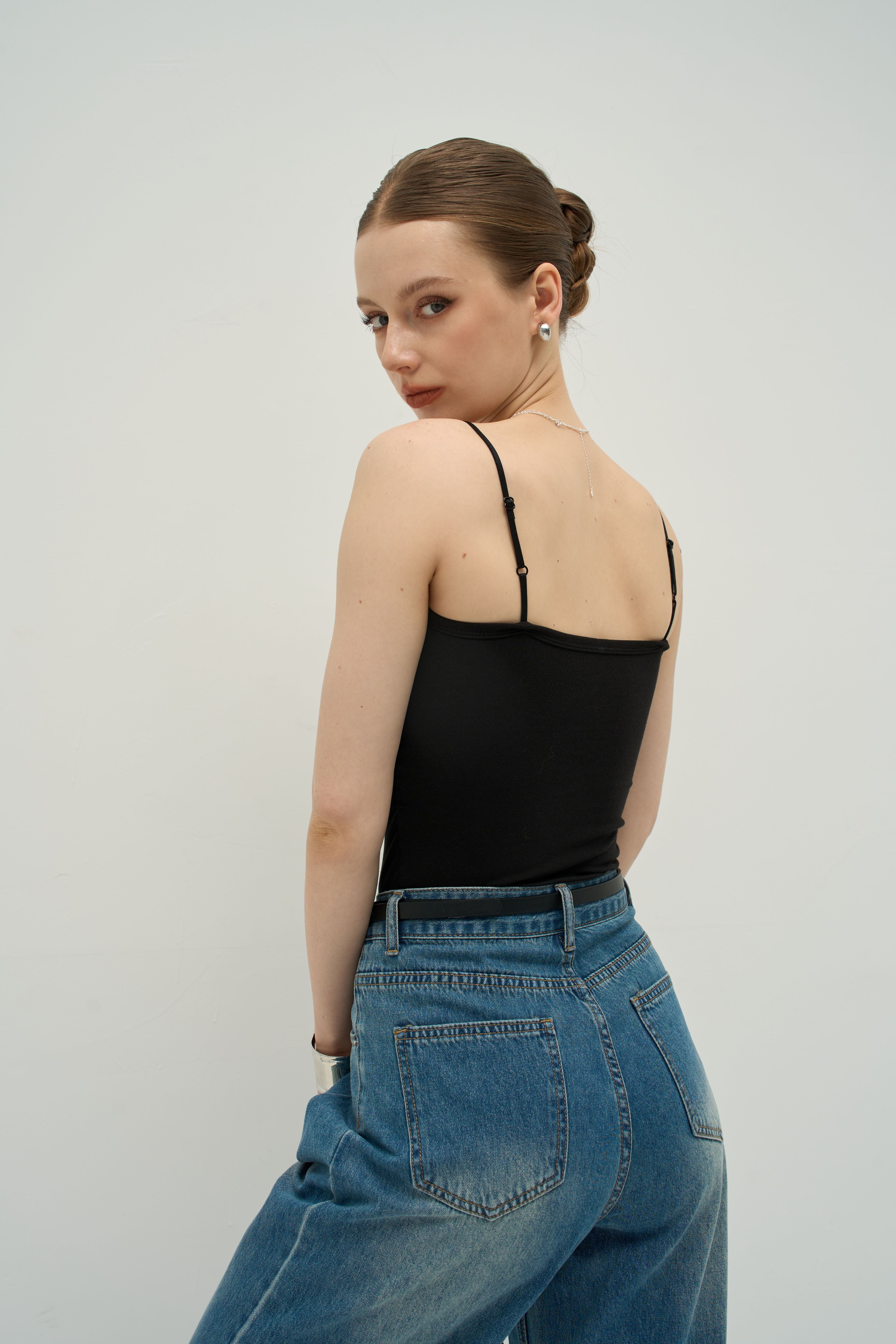 Sculpted Waist Ribbed Padded Camisole