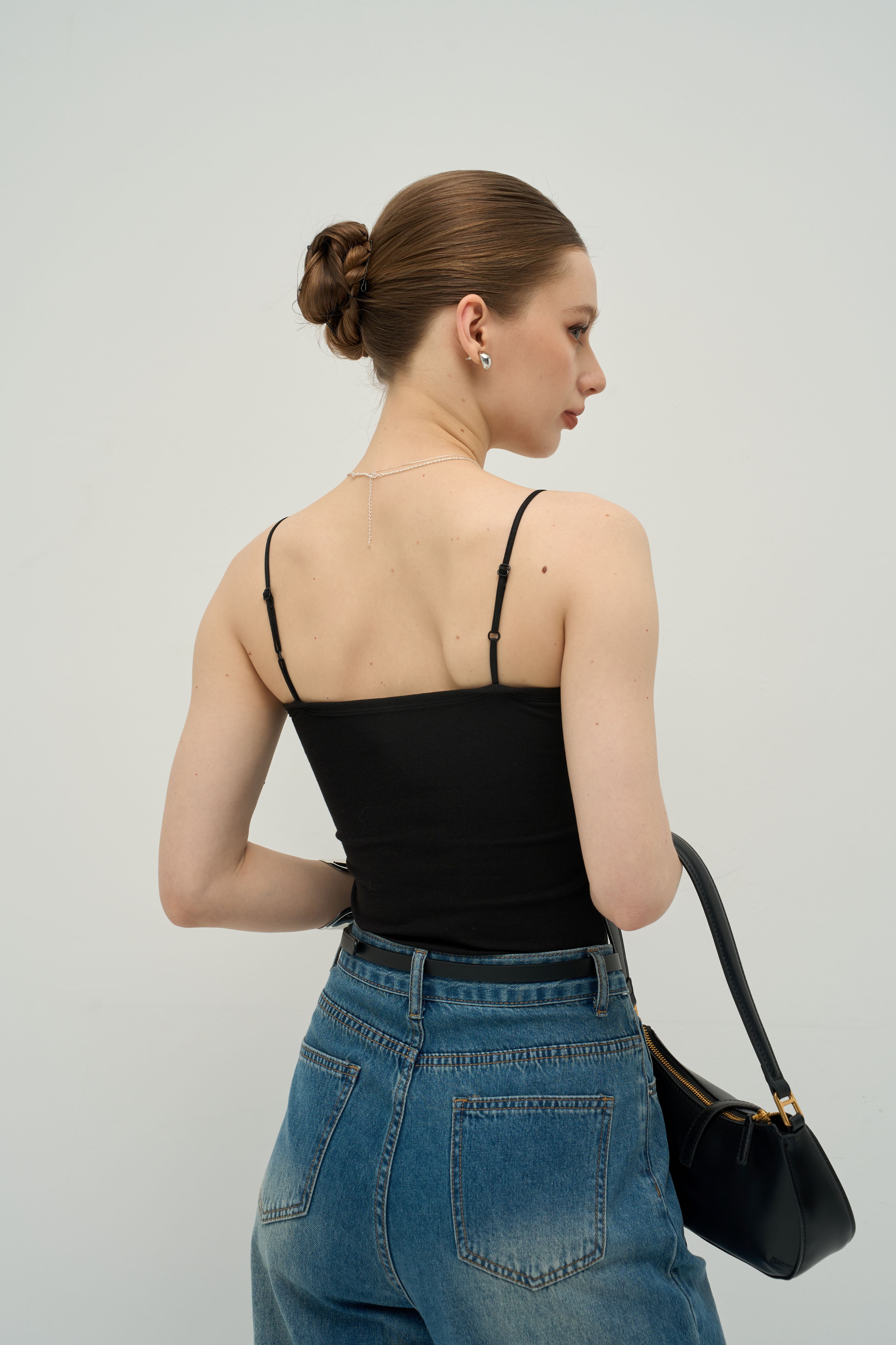 Sculpted Waist Ribbed Padded Camisole