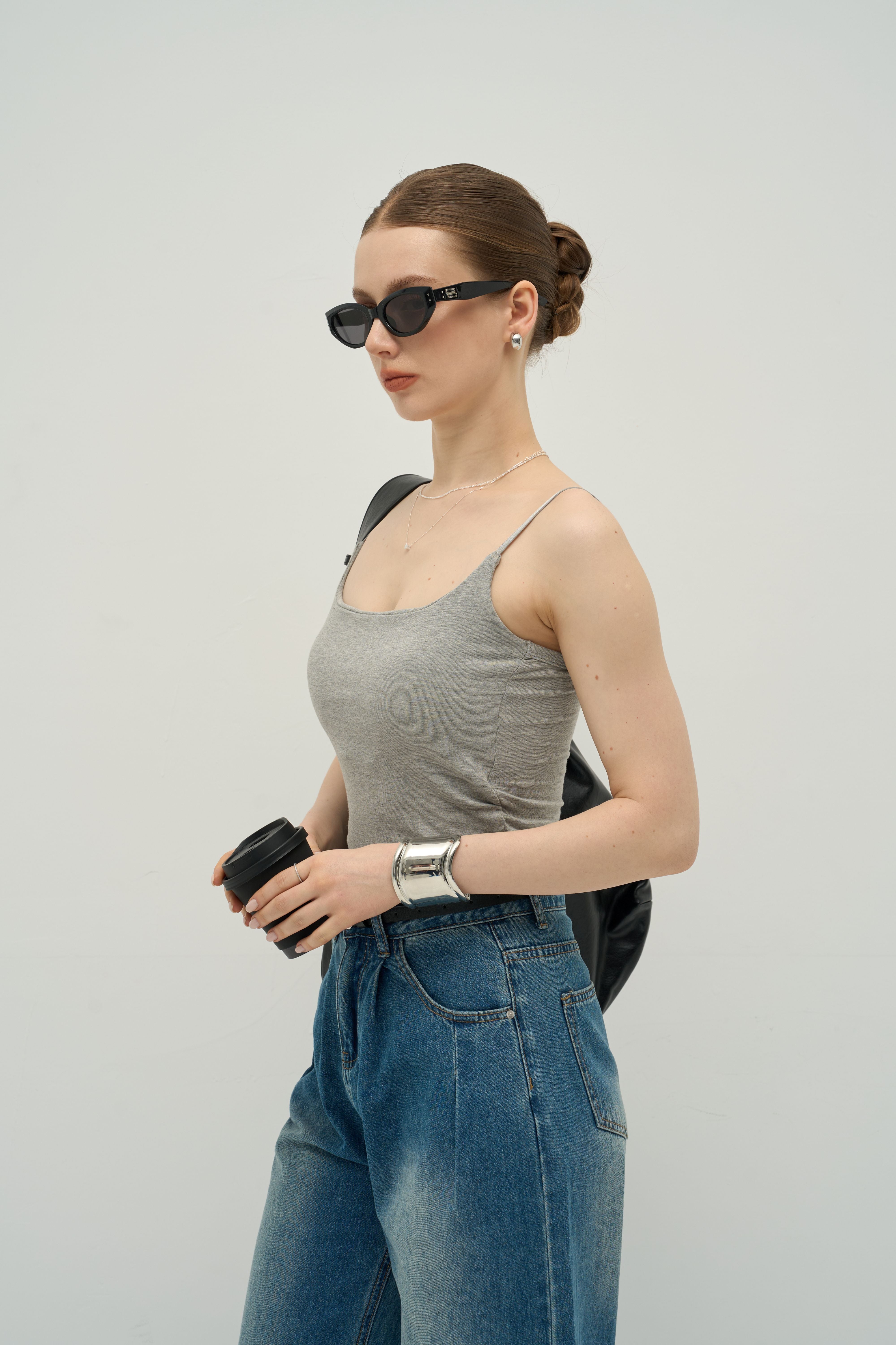 Sculpted Waist Ribbed Padded Camisole