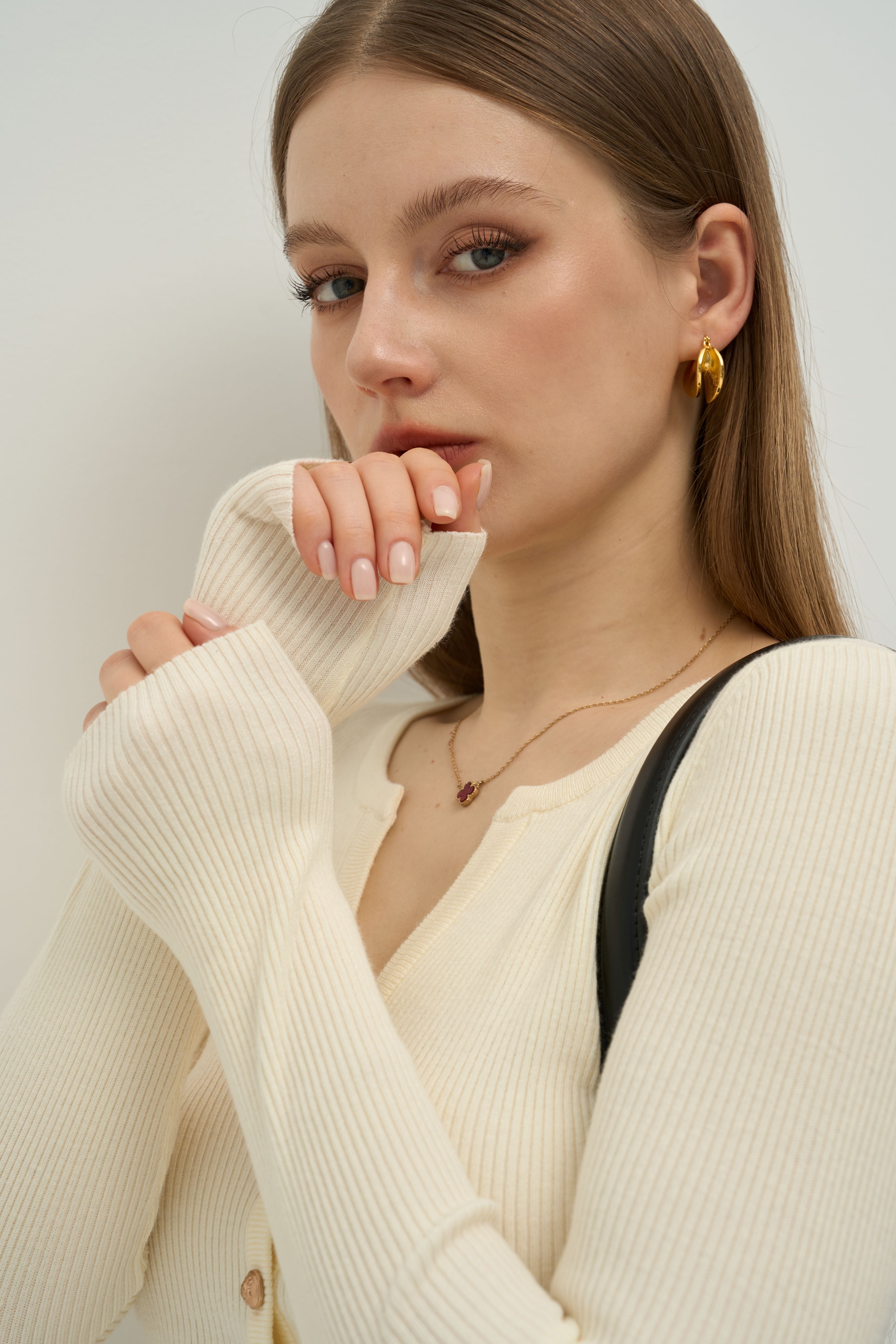 Contour Ribbed Knit Cardigan Top