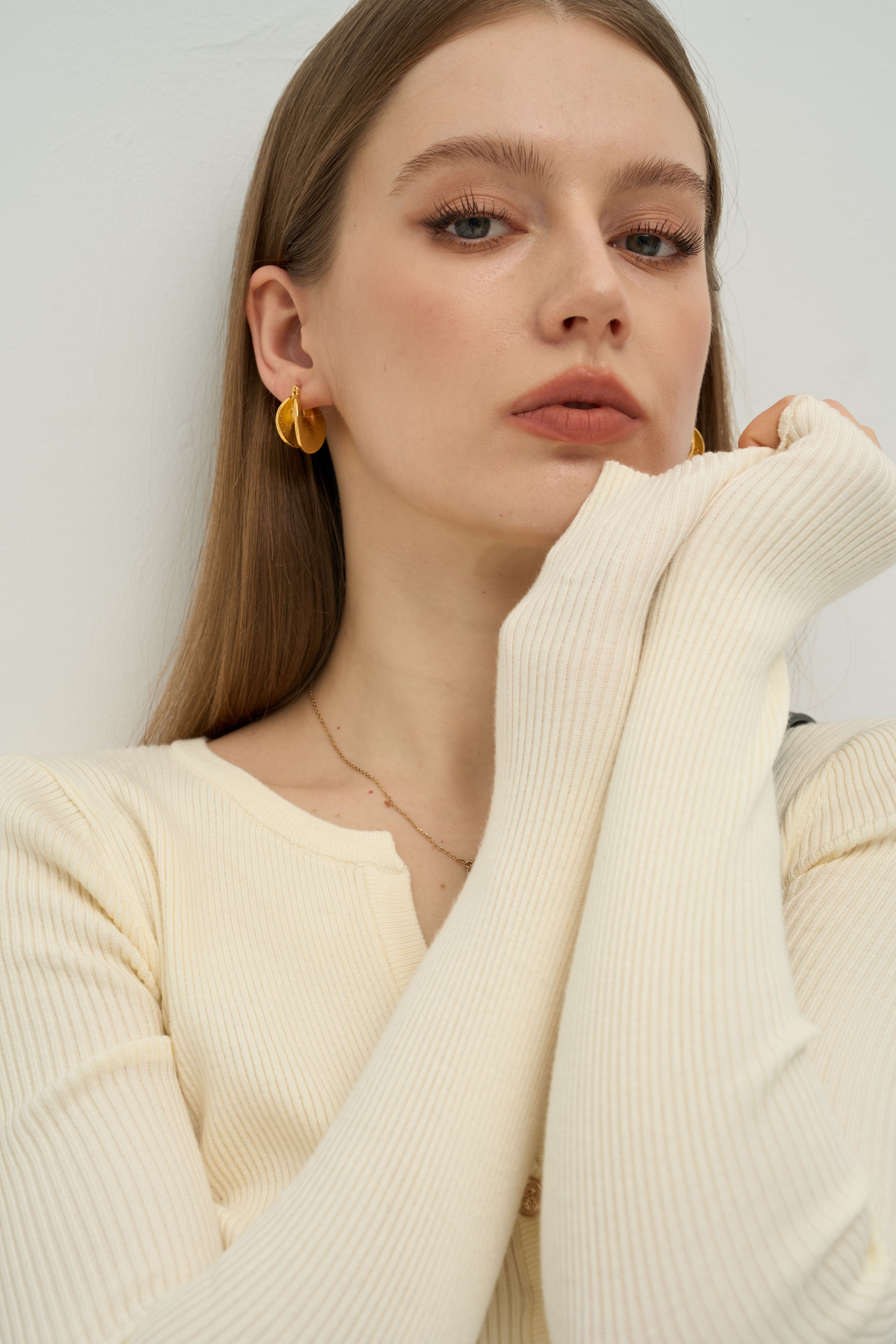 Contour Ribbed Knit Cardigan Top