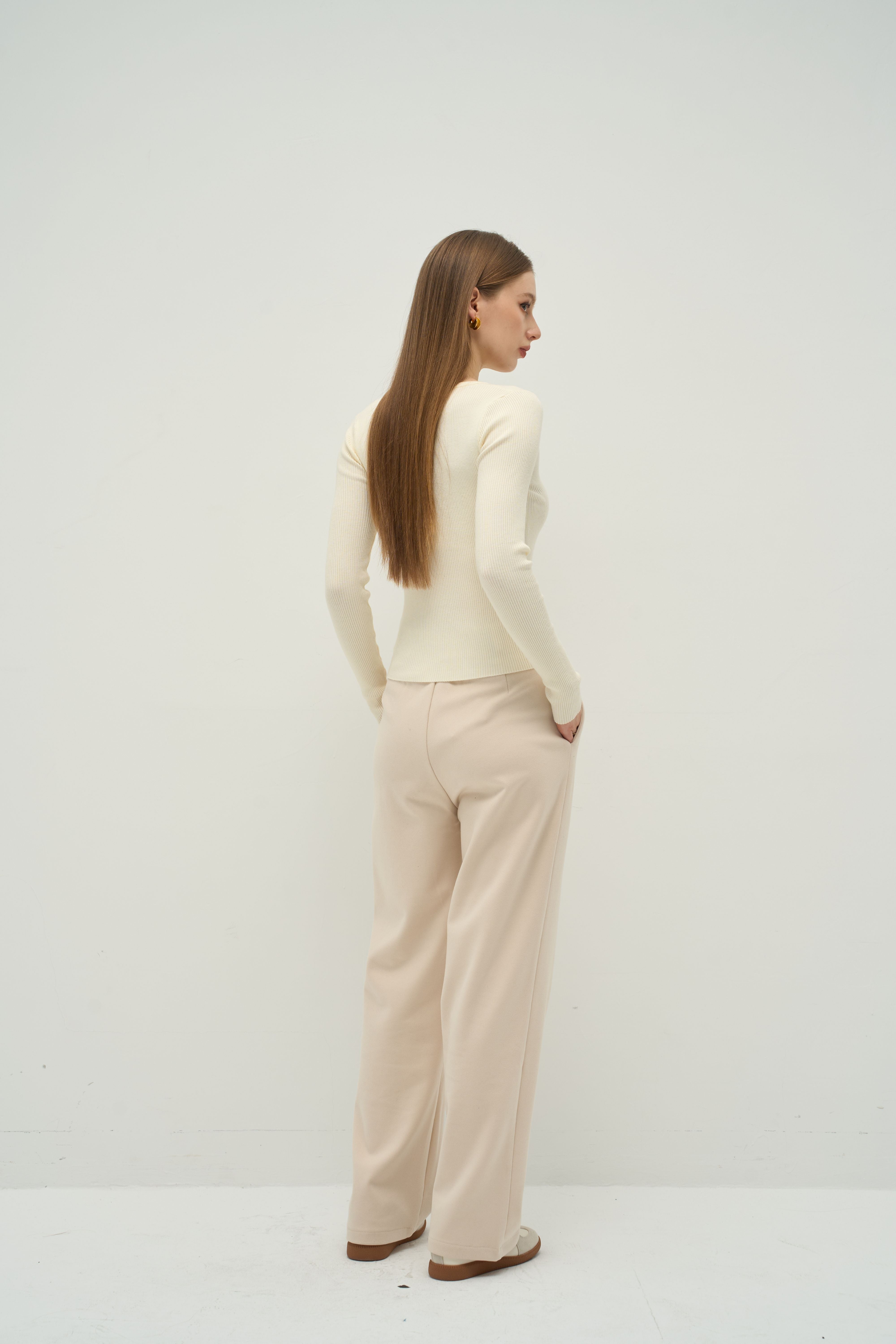 Contour Ribbed Knit Cardigan Top