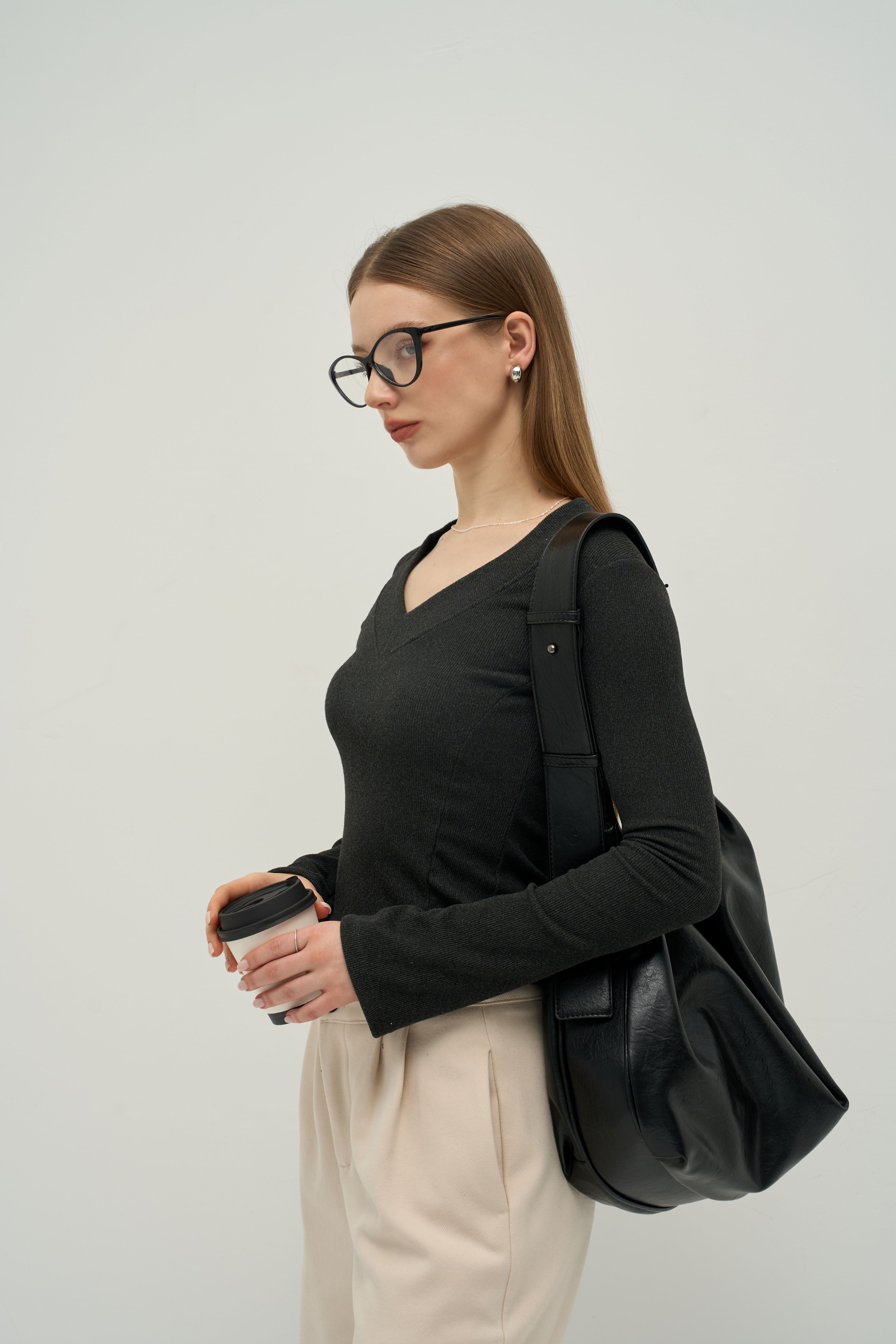 Contour V-Neck Long Sleeve Top