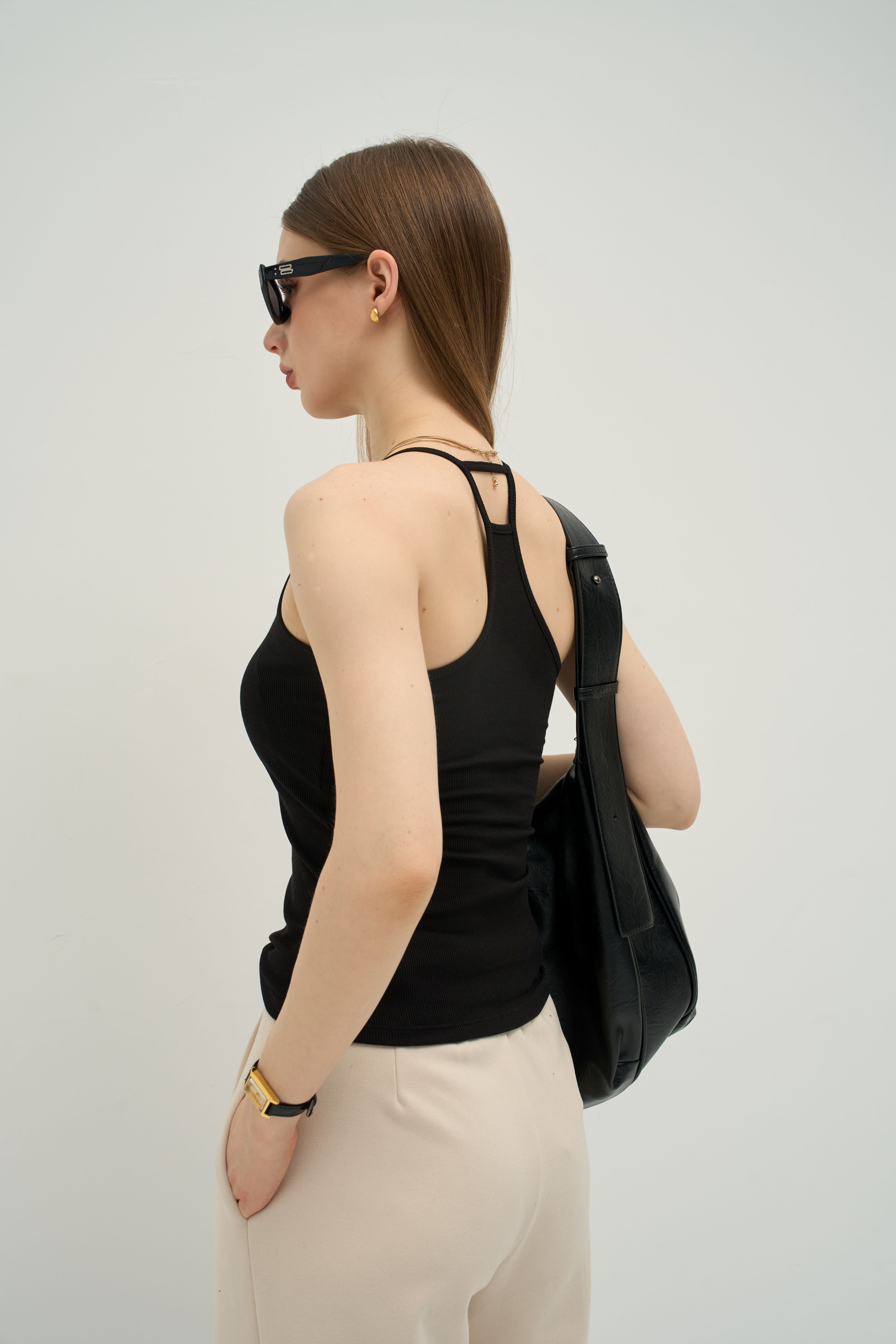 Ribbed Padded Camisole-Contoured back