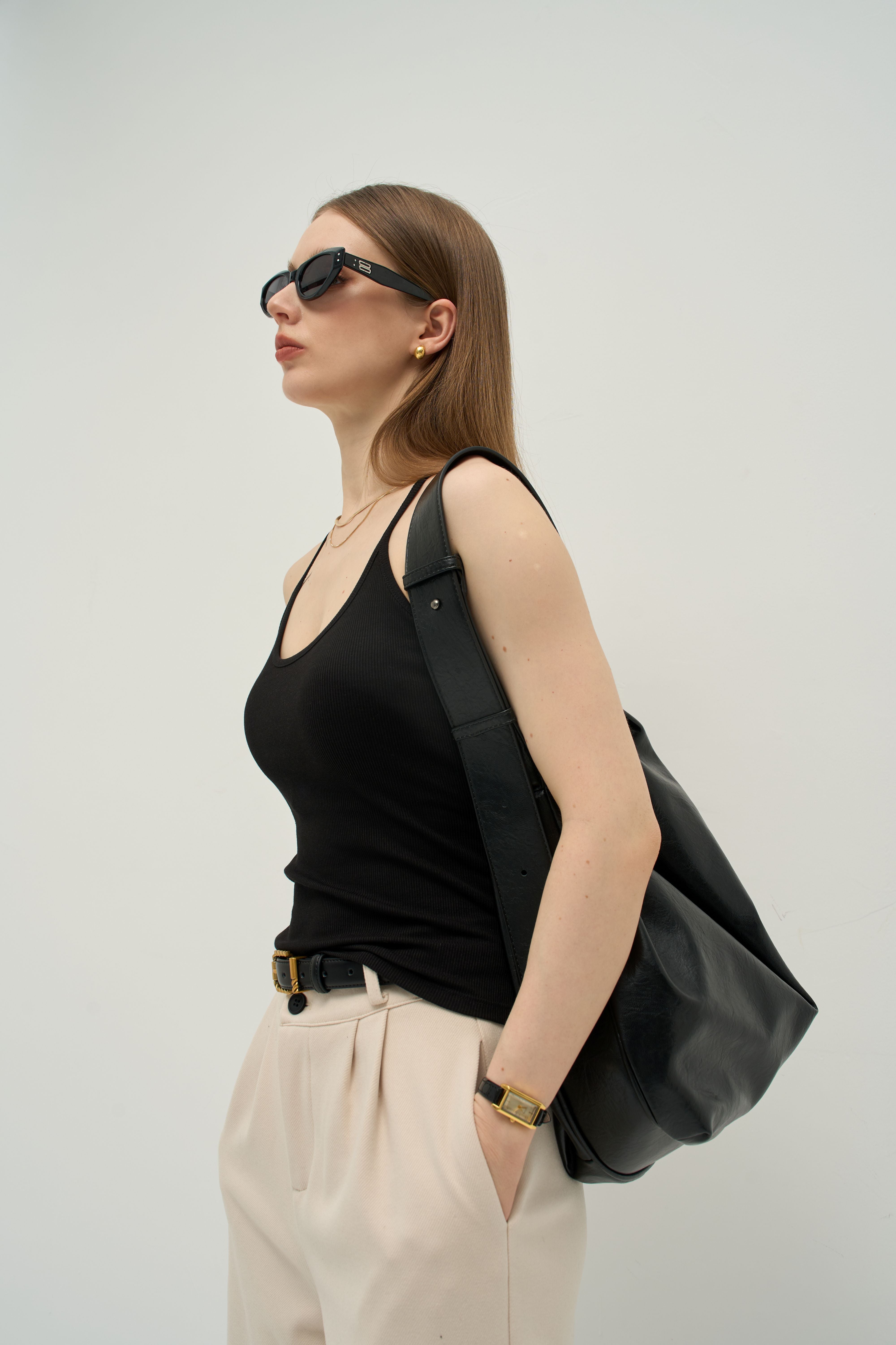 Ribbed Padded Camisole-Contoured back