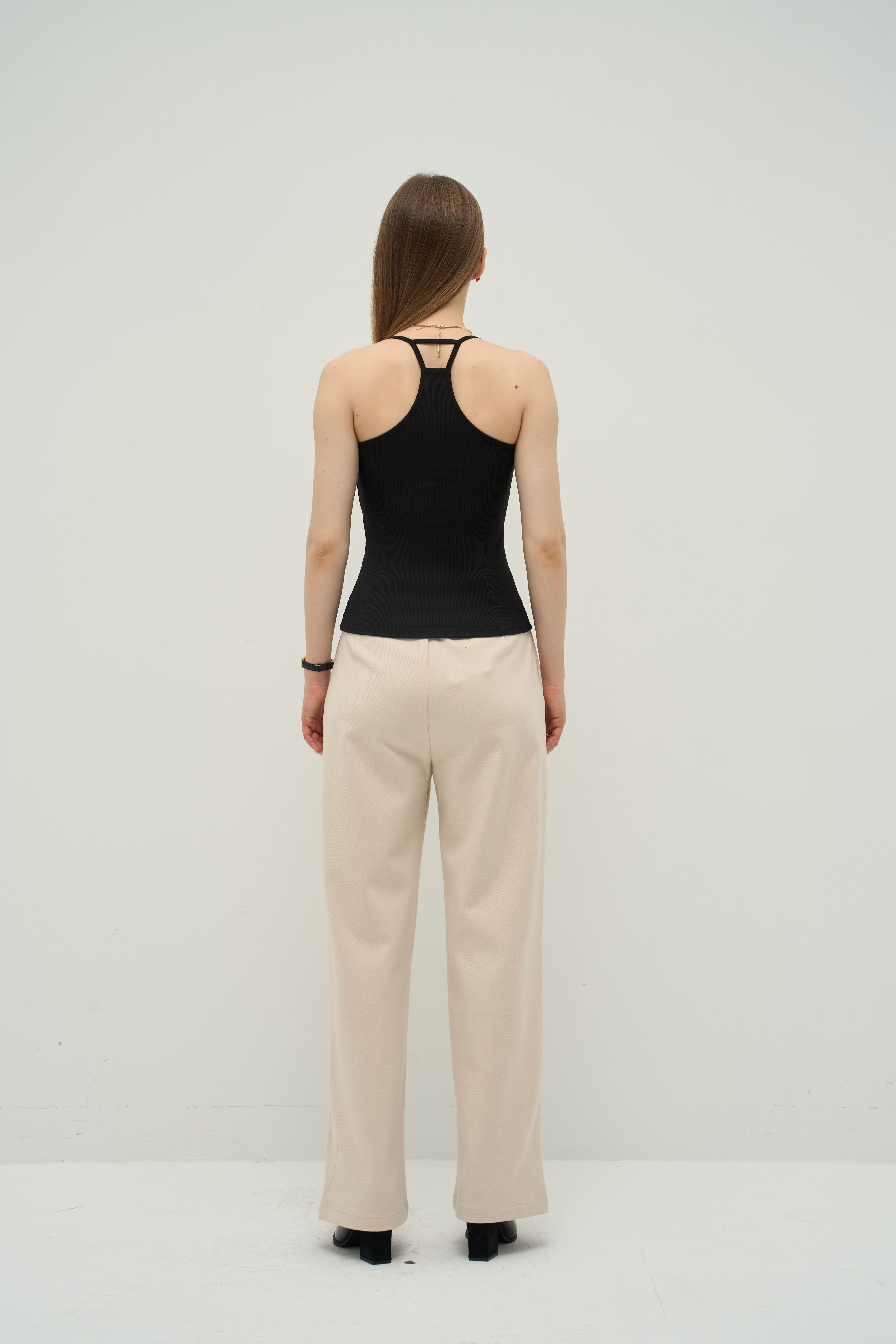 Ribbed Padded Camisole-Contoured back