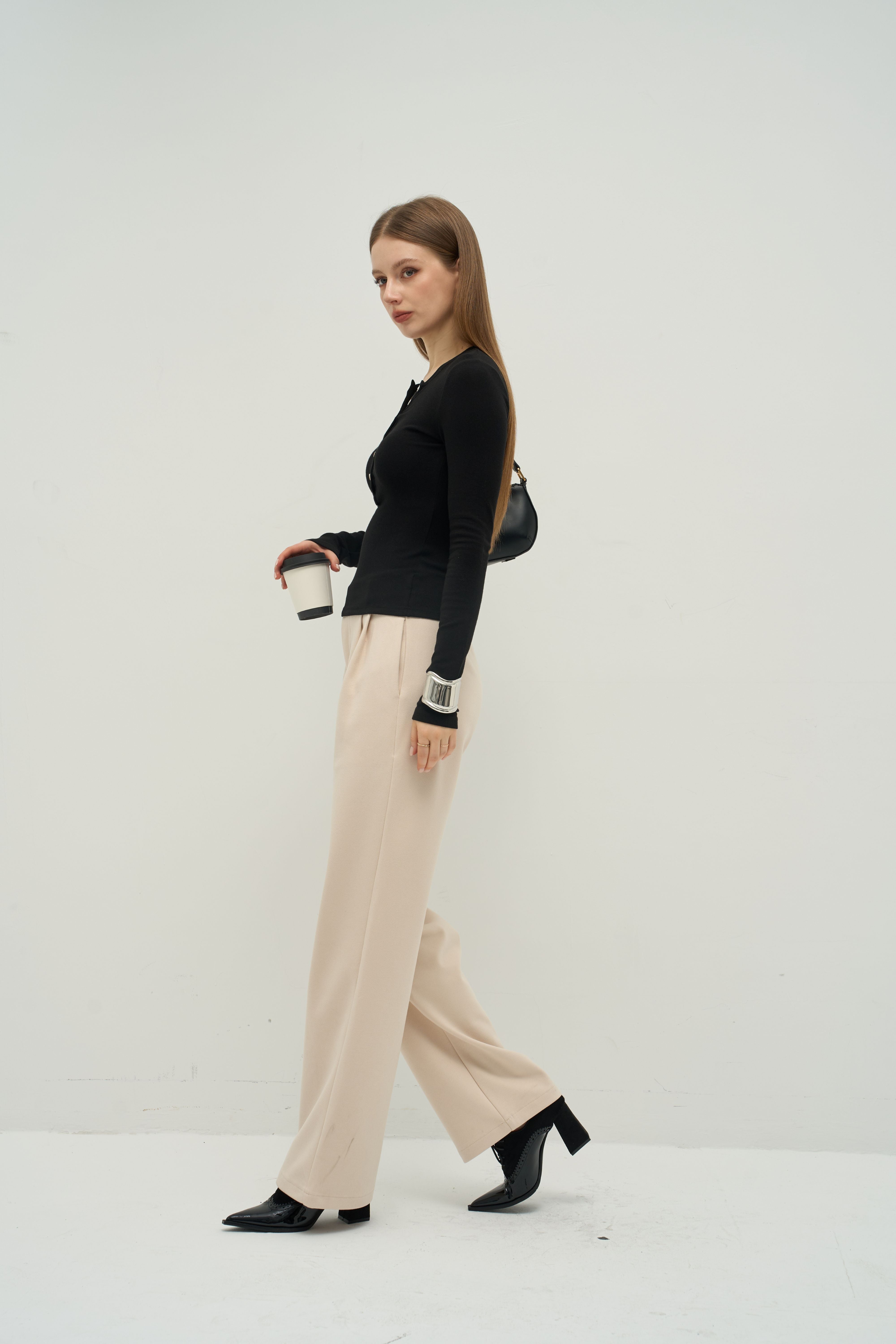 Merra Muse cashmere-touch henley long sleeve styled for effortless everyday wear
