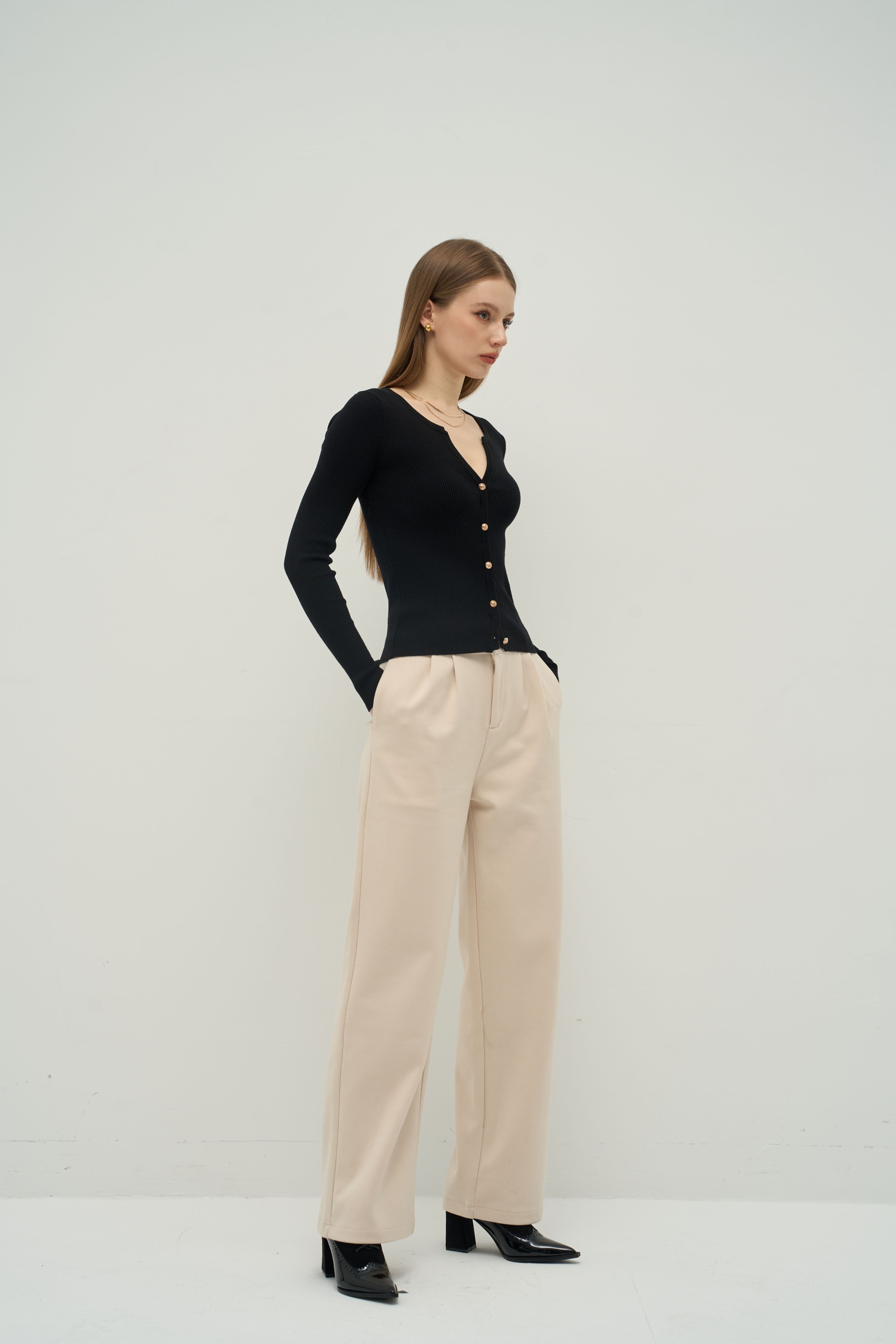 Contour Ribbed Knit Cardigan Top