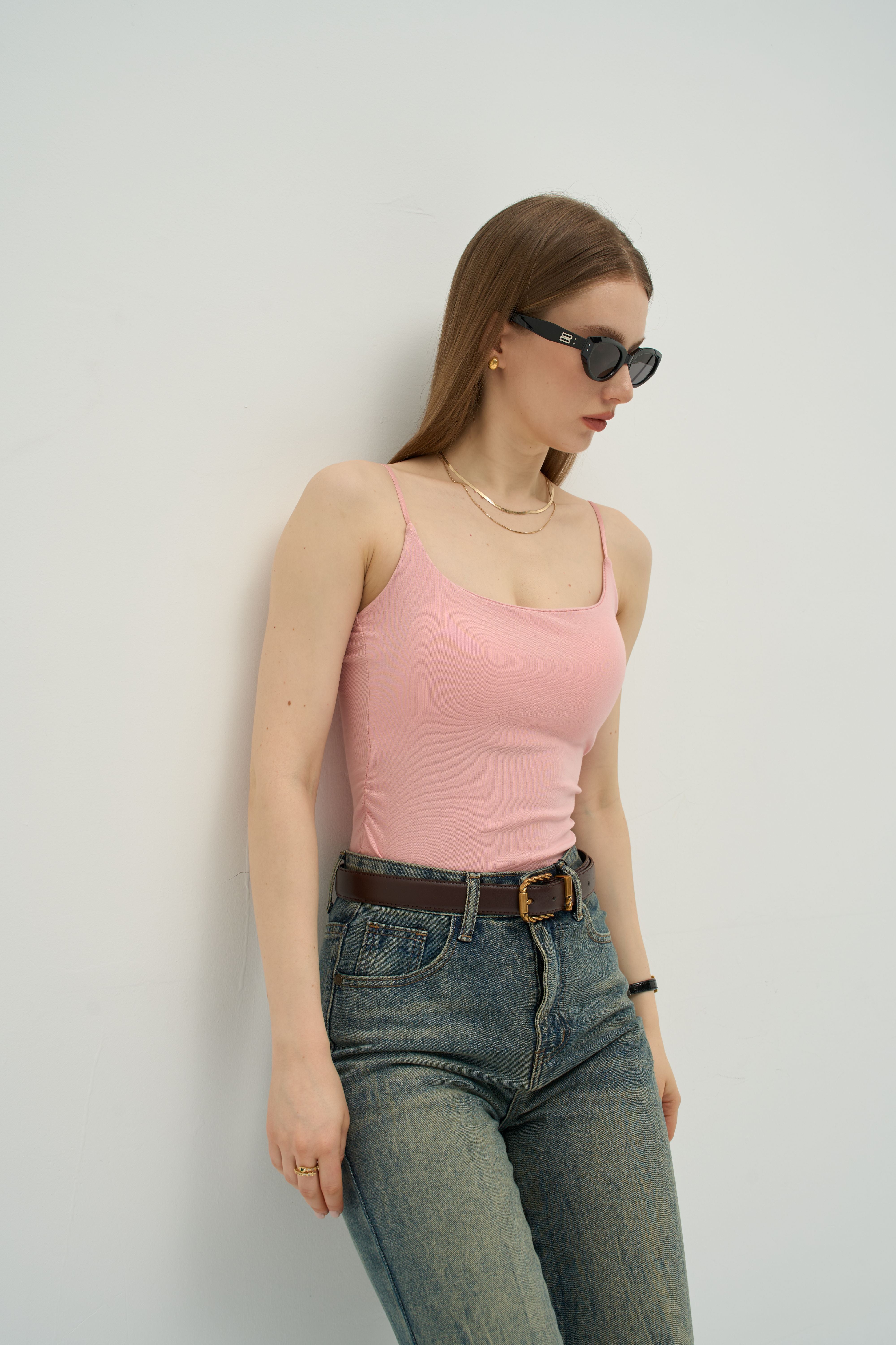 Sculpted Waist Ribbed Padded Camisole